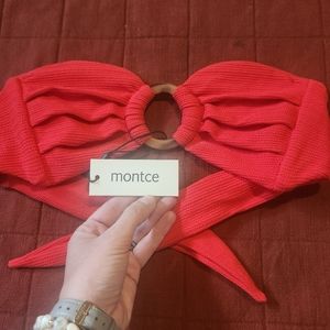 Montce Red Strapless Bikini Top